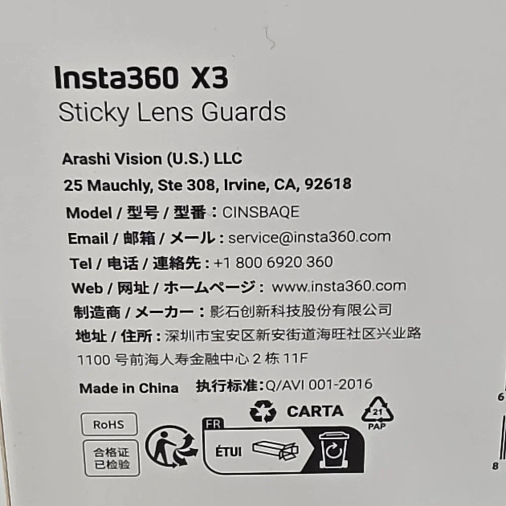 New!! OEM Insta360 X3 Sticky Lens Guards for 360° Camera